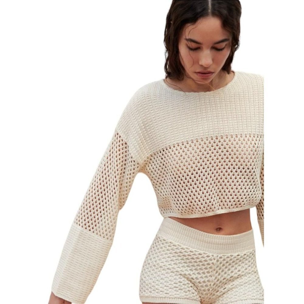 ZARA CROCHET LACE TOP ECRU SIZE M | 5644/338 - Picture 2 of 4